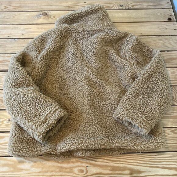 NWT PacSun Full Zip Sherpa Jacket Size Medium/Large Women’s Brown - Picture 2 of 9